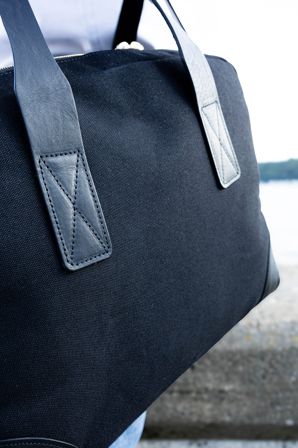 POLARIS Lite — torba na laptopa — płótno i skóra