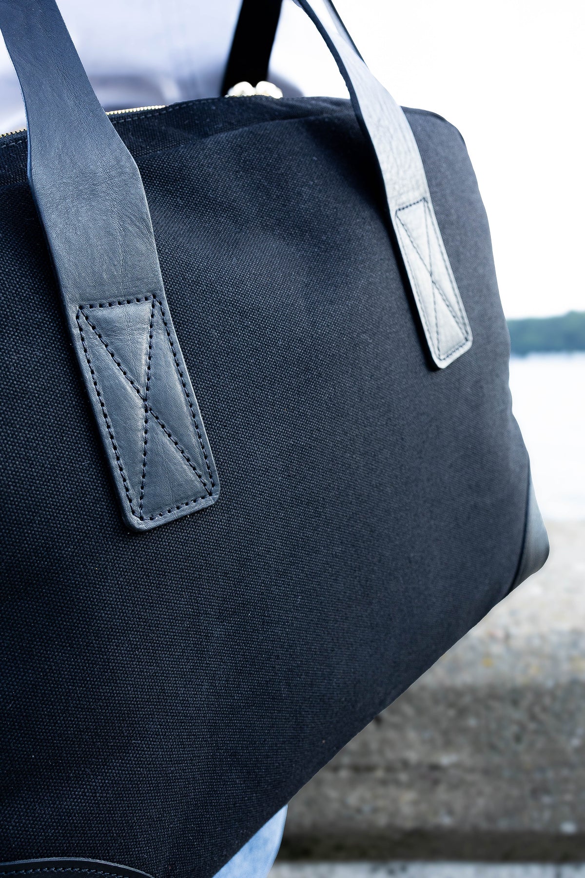 POLARIS Lite — torba na laptopa — płótno i skóra