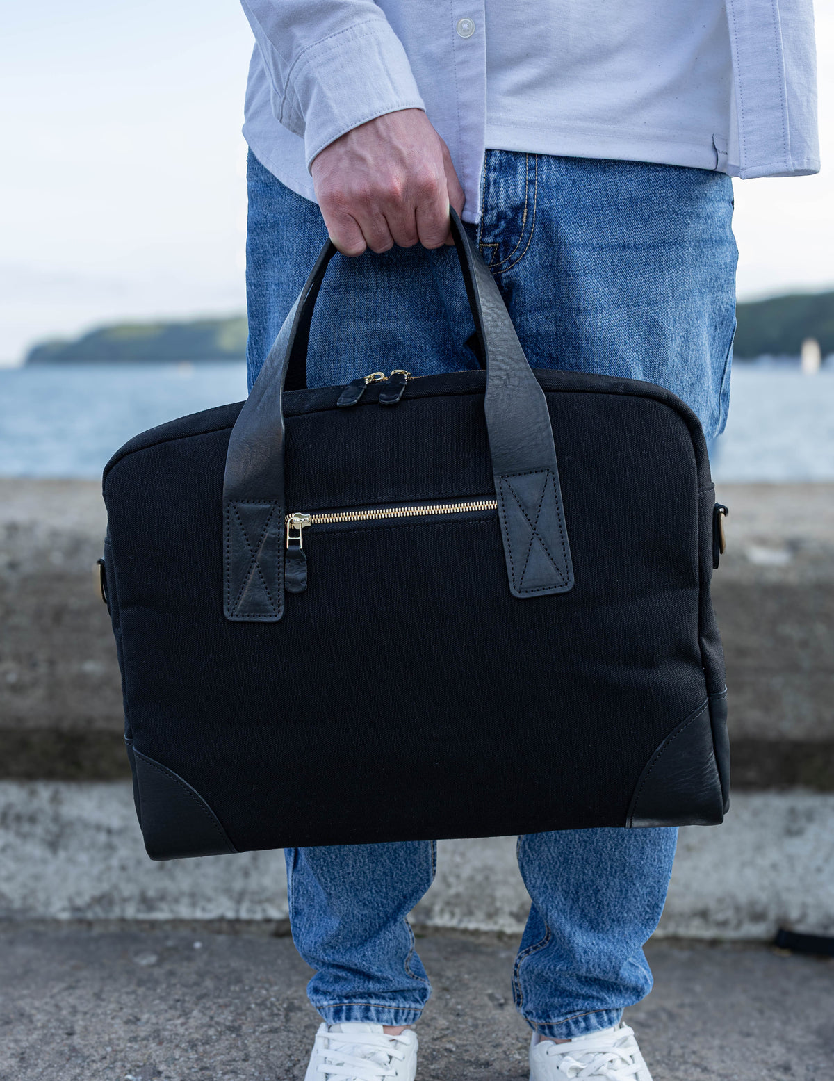 POLARIS Lite — torba na laptopa — płótno i skóra