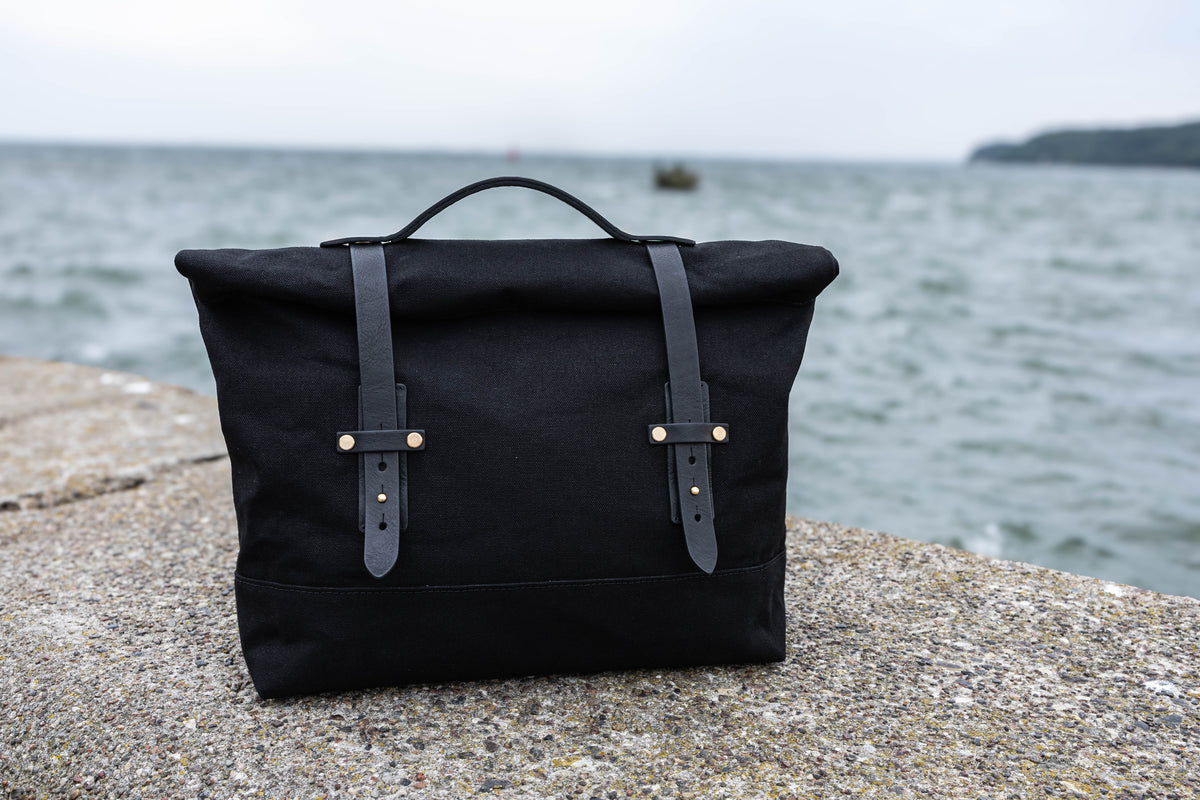 Torba kurierska ORION Roll-Top — płótno i skóra — rozmiar M