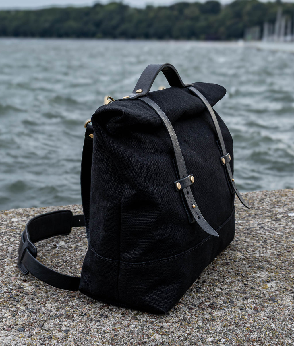 Torba kurierska ORION Roll-Top — płótno i skóra — rozmiar M