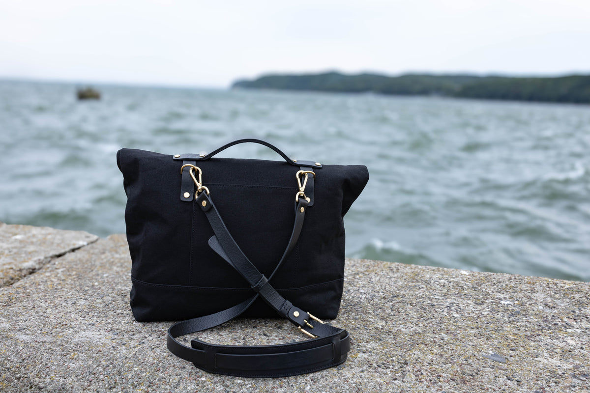 Torba kurierska ORION Roll-Top — płótno i skóra — rozmiar M