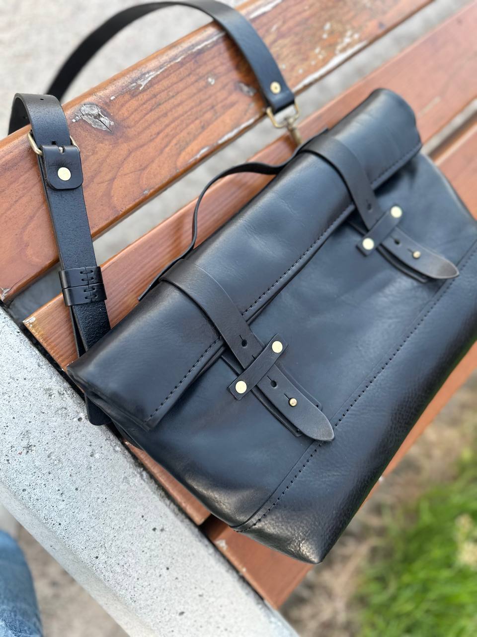 ORION Roll-Top Messenger — skórzana — rozmiar S