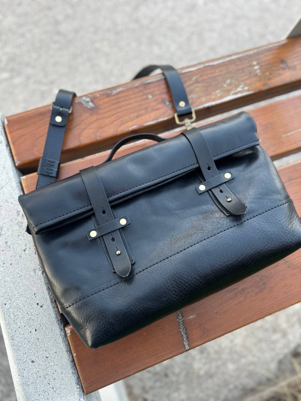 ORION Roll-Top Messenger — skórzana — rozmiar S