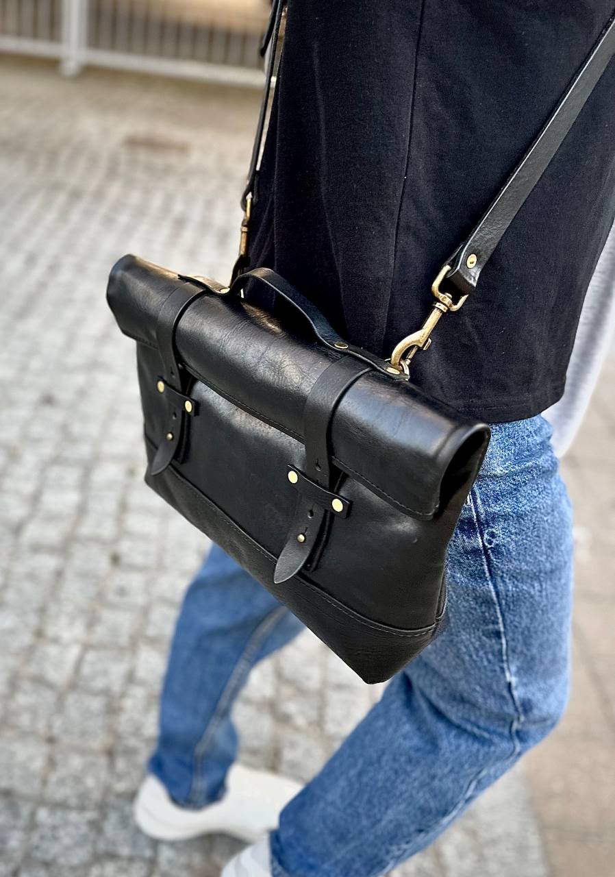 ORION Roll-Top Messenger — skórzana — rozmiar S